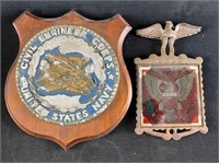 Patriotic 1776 Glass Plaque and U.S Navy Corps