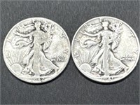 1941-P & 1942-P Walking Liberty Silver Half