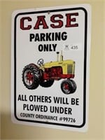 Case Parking Only Tin Sign All Others Will Be Plow