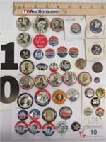 44 Buttons - Kennedy, Dewey, Roosevelt & Cox,