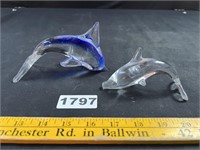 Art Glass Dolphins
