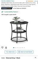 VASAGLE Side Table, Round End Table