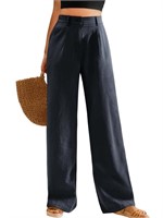 P125 Airmenty Wide Leg Pants, Button Down, M