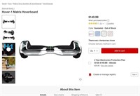 B3264  Hover-1 Matrix Hoverboard - Gunmetal