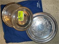 GROUP OF SILVER PLATE SERVING DISHES