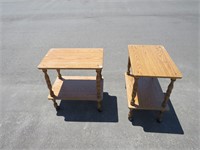 Two Wood Side Tables