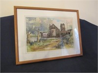 Watercolored Painting of Etown Train Station