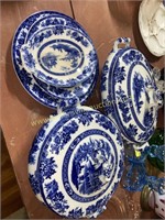 Blue and white royal doulton Madras 2 serving