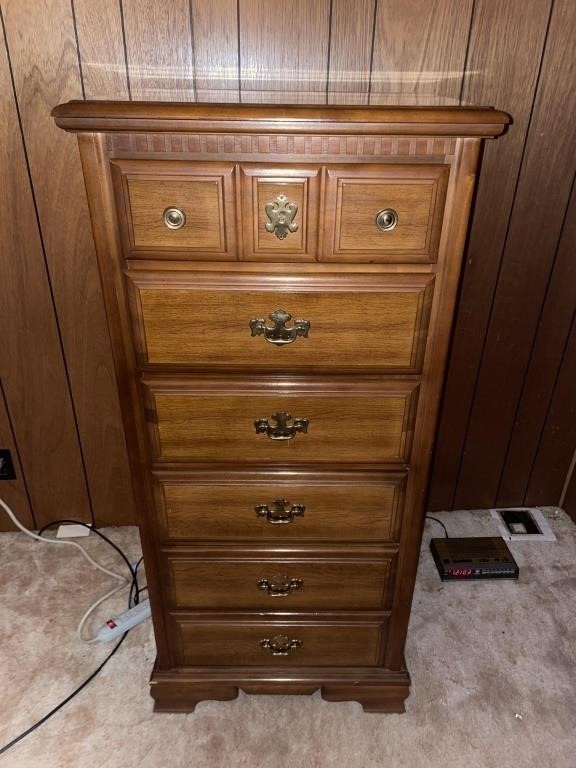 Tall wooden dresser 24” wide and 52” tall