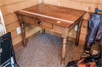 Antique Oak One-Drawer Writing Desk