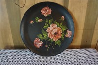 Vintage Metal Hand Painted Wall Tray