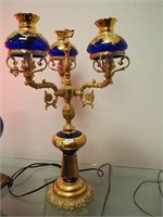 24" three-light decorative table lamp: shades