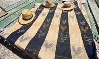 Poultry Coverlet & Straw Hats