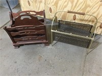 Magazine racks, wood, metal