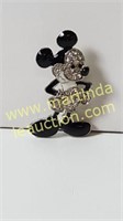 Mickey Mouse Brooch Enameld & CZs