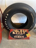 Kelly tire display rack, with Goodyear tire