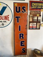 US tires metal sign, extra large, 17 1/2 x 72”