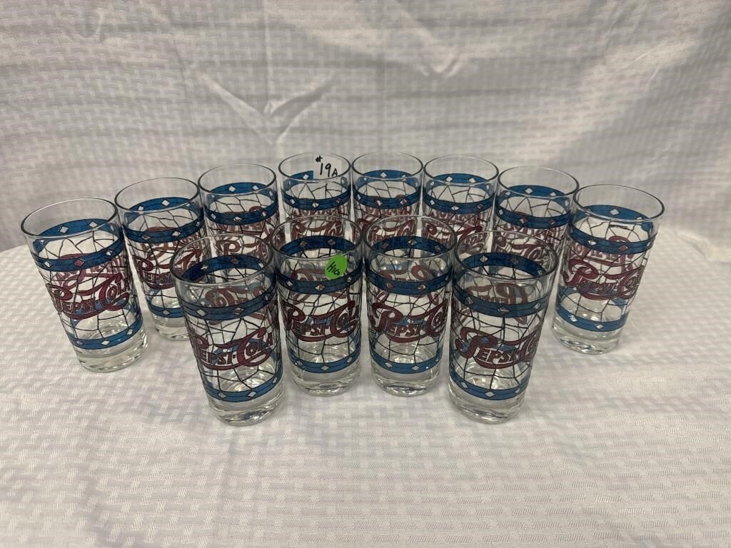 12 Pepsi Cola Glasses, ‘74-‘76 Pepsi glass