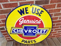 30" porcelain single-sided Chevrolet parts sign