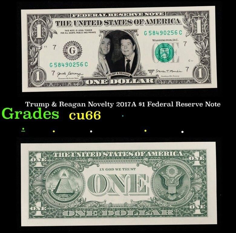 Trump & Reagan Novelty 2017A $1 Federal Reserve No