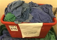 Red Bin with Approx (150) Cotton Rags
