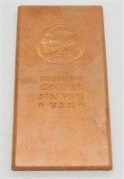 One Pound .9995 Fine Copper Bar - Buffalo Head