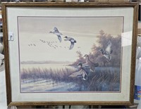 Framed & Matted Copy of Art - Ducks 29 1/2" x 23