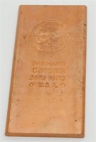 One Pound .9995 Fine Copper Bar - Buffalo Head