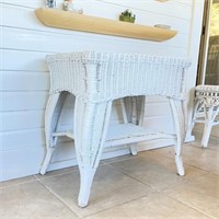 Wicker Console Style Side Table