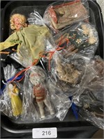 Individually Wrapped Vintage Dolls.