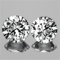 Natural Colorless Cambodian White Zircon Pair {Fla