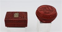 Two Carved Cinnabar Lacquer Boxes