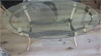 Vintage Iron & Wood Legs Table Glass Top