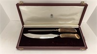 Asprey London antler handle knife w/ sharpener