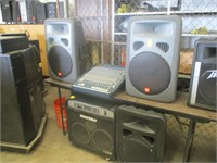 Speakers and mixing board