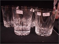 Set of four 4 1/2" high Waterford tumblers with