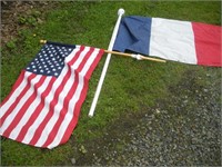 American & France Flags