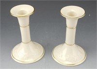 Lot # 3970 - Pair of Lenox porcelain candlesticks