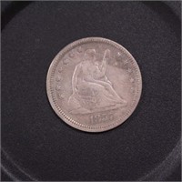 US Coins 1857 Seated Liberty Quarter, circulated