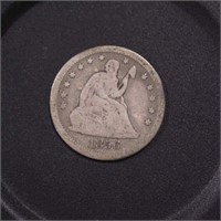 US Coins 1856 Seated Liberty Quarter, circulated