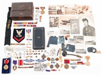 WWII US ARMED FORCES INSIGNIA & PHOTOGRAPHS