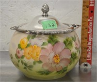Vintage hand-painted biscuit jar