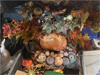 fall and Halloween decor wreaths and table decor