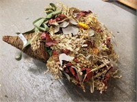 Dried flower cornucopia decoration