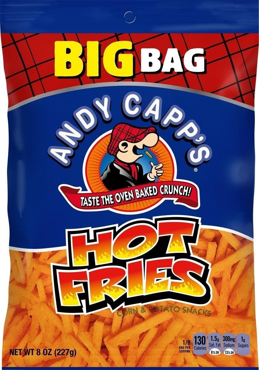 Andy Capp's Hot Fries  8 oz Bags (Pack of 12)