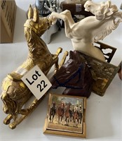 Horse Staties and Brass Book Ends