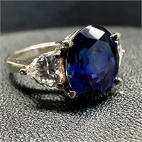 Sterling Lab-Created Sapphire Ring