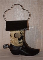 (S1) Western Resin Boot Birdhouse Decor