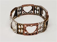Copper Brass & Silvertone  Metal Bracelet