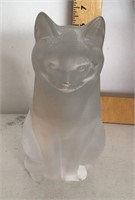 Frosted glass cat figure